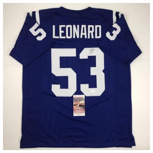 Autographed/Signed Darius Shaquille Leonard Indianapolis Blue Football Jersey JSA COA