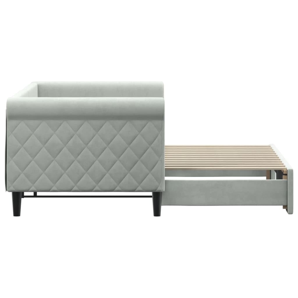 Aksamitny rozkładany 2 w 1 do salonu i sypialni 80x200 cm szary