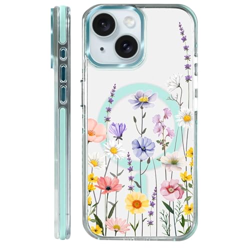 Coque iPhone 15 MagSafe mauve antichoc et transparente pour femme