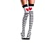 Be Wicked SB BW652, Striped thigh highs with red hearts. O/S As Shown