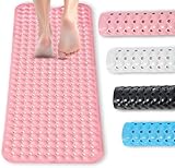 Photo Gallery basvii tappeto doccia antiscivolo 100 x 40 cm, senza bpa, resistente alla muffa lavabile in lavatrice, tappetino doccia antiscivolo per vasche da bagno, pavimenti del bagno (rosa) Photo Gallery basvii tappeto doccia antiscivolo 100 x 40 cm, senza bpa, resistente alla muffa lavabile in lavatrice, tappetino doccia antiscivolo per vasche da bagno, pavimenti del bagno (rosa)