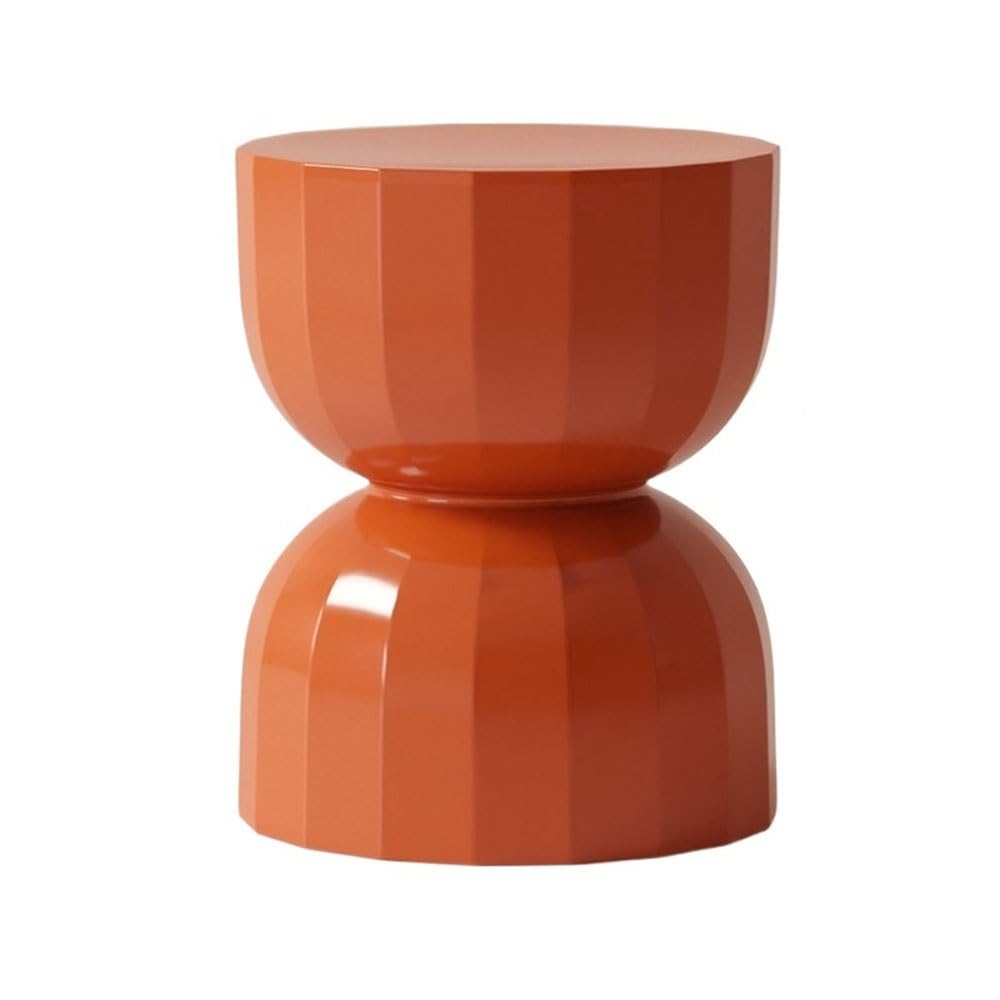 Petite rangement chevet chambre d'angle table ronde orange pour petits espaces