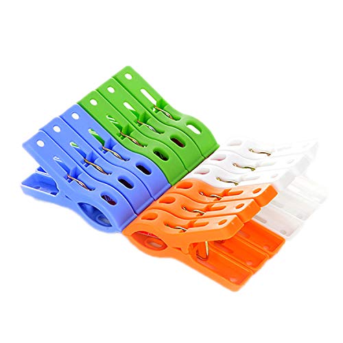 LHZMD Windproof Clips, Towel Clips, 12 Thick And Durable Clips, Plastic Clothespins, Windproof Sock Clips