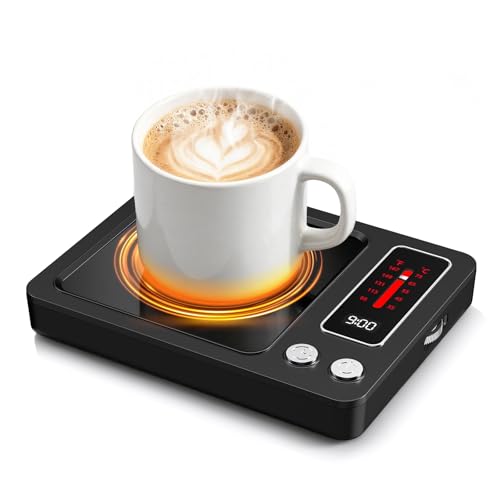 Kaffeewärmer Kaffeetassenwärmer 3575 C 5 Temperaturregelung 9-Stunden Autoabschaltung Tassenwärmer für den Schreibtisch elektrischer Getränkewärmer für Tee Milch Kerze (Schwarz)