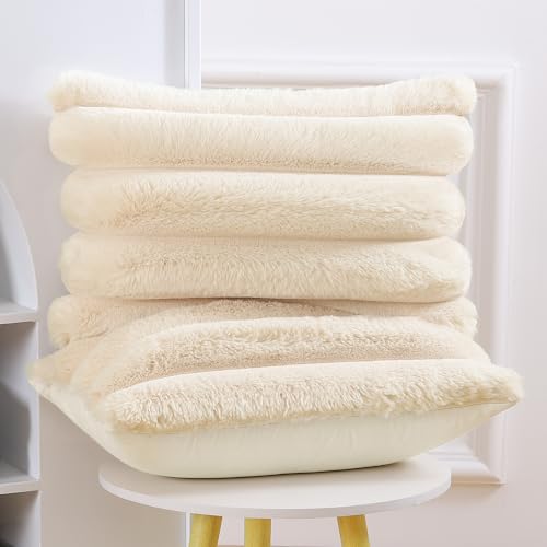 Madizz Plush Faux Fur Throw Pillow Covers 12x20 inch - Image 2