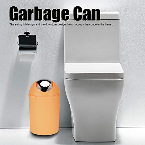 Pequeño cesto de basura con tapa plástico para baño miniatura 2