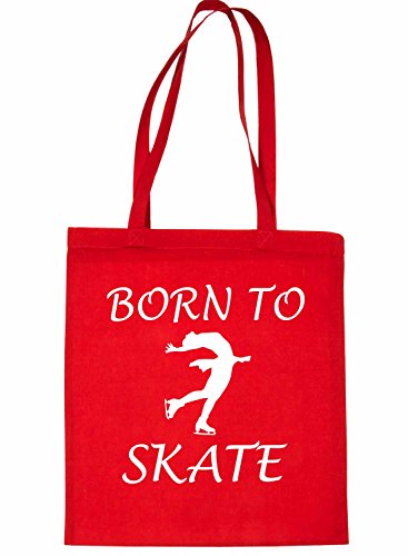 Print4u Born to Skate Shopping Sac fourre-tout Red