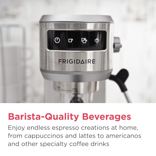 Frigidaire Steam Espresso Maker, Coffee Machine with Milk Frother & Cup Warmer, 20 Bar Pressure, 34 oz Removable Water Tank, Single or Double Shot, Stainless Steel - image 6