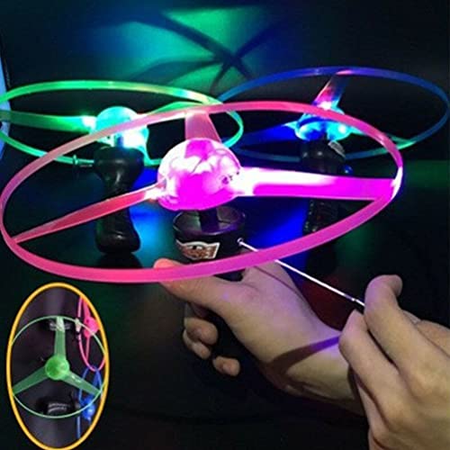 Toyvian 4Pcs Colorido E Brilhante Lançador de Pires de Pires Configuração Iluminada