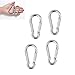 HUYIWEI Mosquetón,4PCS Mosquetón De Acero Inoxidable,Mosquetón De Metal De 80 * 8 Mm,Mosquetón con Una Carga Máxima De 250 Kg,Utilizado para Cuerda De Escalada,Cuerda De Tracción,Correa para Perros