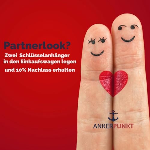 ANKERPUNKT Geschenke für Frauen & Männer Schlüsselanhänger Herzensmensch Leder - Geschenk für Freund, Freundin, Partner zum Geburtstag, Weihnachten - dunkelbraun Made in Germany