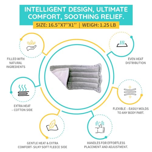 Microwavable Heating Pad Solutions Buddy - Moist and Large Heating Pad for Joints and Muscles Relief - Microwave Hot Pack Heat Pad for Cramps - Calming Chilled or Heated Pad Therapy - 1 Pack