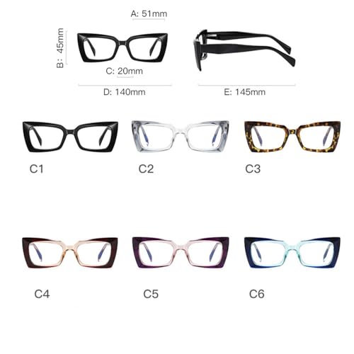 Monture de lunettes rectangulaire mode pour le bureau et le quotidien