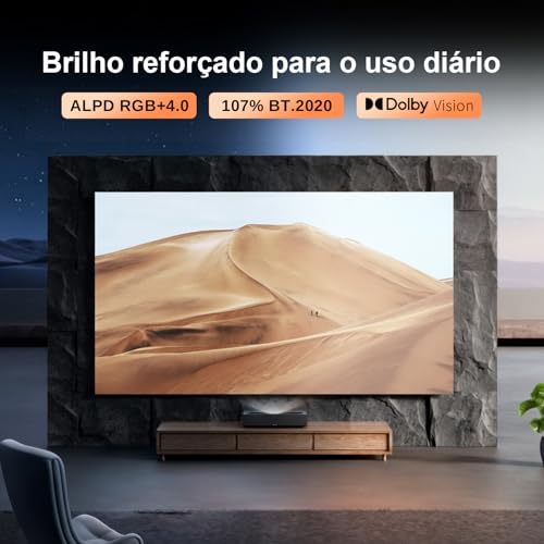 Formovie Theater PREMIUM, Projetor Ultra Curto, Google TV Netflix, 4K UHD Laser, 2200 ISO Lumens, Som Dolby 2x15W, 80-150", WiFi Bluetooth, Para Cinema em Casa - Imagem 4