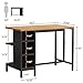 LITTLE TREE Kitchen Island with 5 Storage Shelves, 43 Inch Kitchen Shelf Coffee Bar Table with Large Worktop, Industrial Butcher Block Island, Space Saving, Dark Walnut（Stools Not Included）
