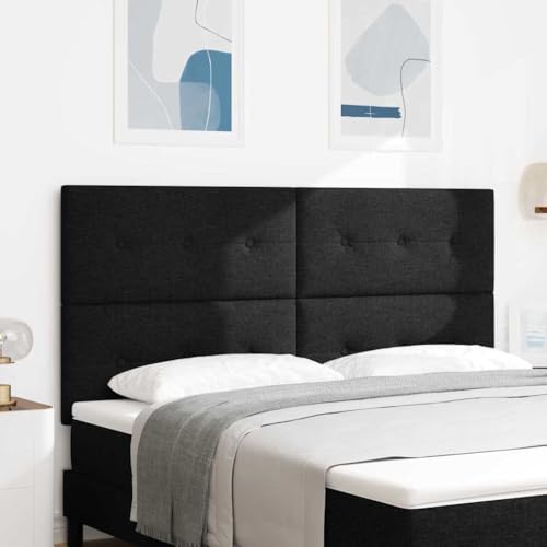 Genérico Cabecero Ajustable en Altura con cabecera Negro 180 cm Tela,Mobiliario,Camas y Accesorios,Cabeceros y pies de Cama,Negro,3337849