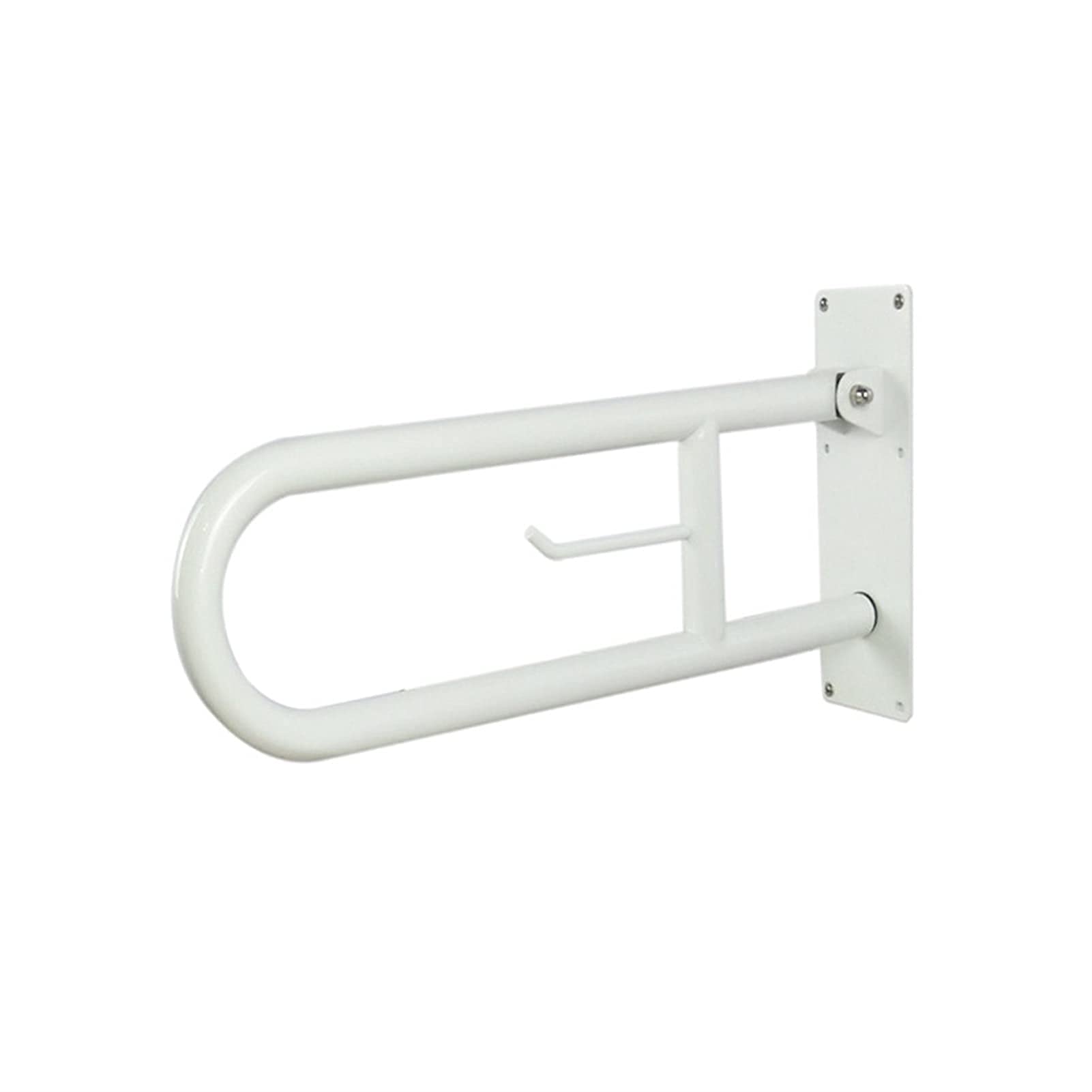 Barre d'appui de sécurité 24 pouces en acier inoxydable blanc pour douche et toilettes PMR