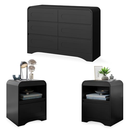 3 Piece Bedroom Set, Dresser and Nightstand Sets for Bedroom, Wood 6...