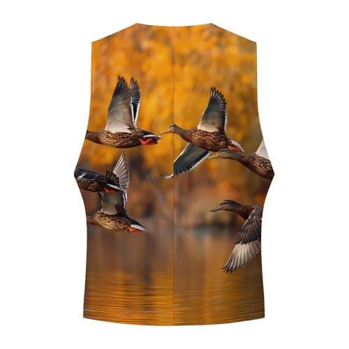 Forests Wildlife Wood Ducks Men's Suit Vest Slim Fit Business Dress Party Pattern Waistcoat Vest Top4