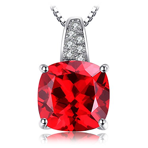 JewelryPalace 4.99ct Taube Blut Rot Synthetisch Rubin Anhänger Halskette Kette 925 Sterling Silber Damen