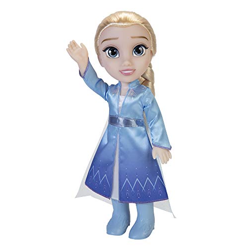 Disney Frozen 2 ELSA Reisepuppe, 35 cm große Puppe mit vom Film inspiriertem Kult-Modekleid, Stiefeln und Langen geflochtenen Haaren für zusätzlichen Spielspaß, für Mädchen ab 3 Jahren