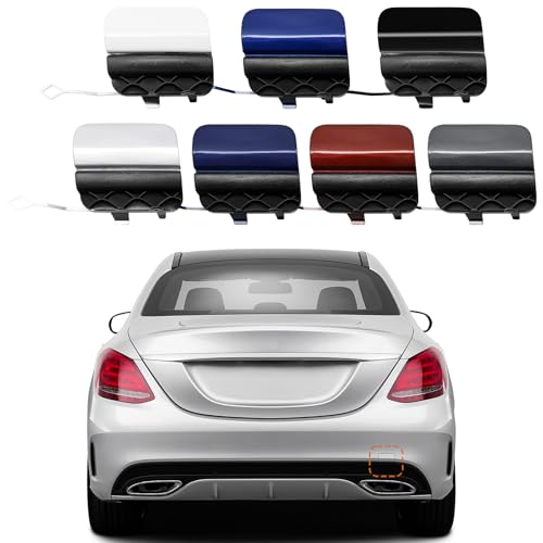 TOPUS Rear Bumper Tow Hook Cover for Mercedes Benz W205 C Class Sedan C300 C400 C43AMG 2015 2016 2017 2018(Only Applicable Sports Models) Towing Eye Cap Trailer Cover 2058850256 (Black)