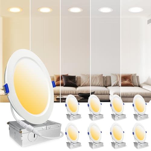 LTBLIGHT 8-Pack 6-In LED Recessed, 2700-5000K Dimmable