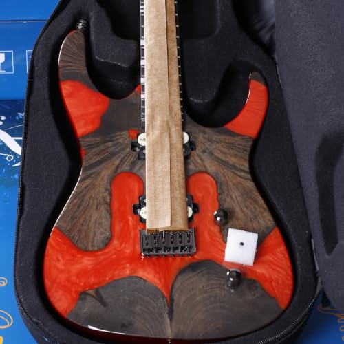 Leo Jaymz Electric Guitar Hurricane Deluxe See What You Get Series, Mahogany Body, Roasted Maple Neck, Rosewood Fretboard, Locking Tuners, Rounded Frets, Case