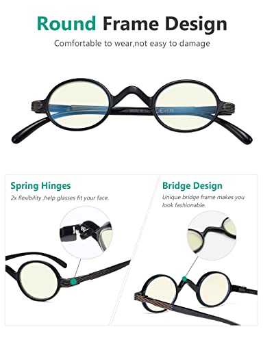 Image of Eyekepper Reading Glasses for Women Men, Blue Light Readers Round