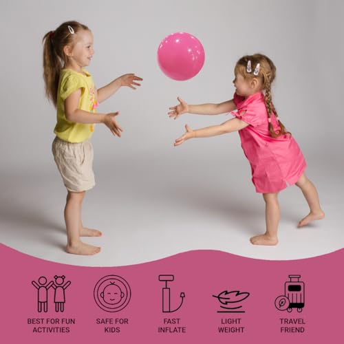 Image of GENIE'S Toy Bus 9-Inch Gliter Scented Play Ball | Interactive | for Pool, Beach & Garden | Perfect for Outdoor & Indoor Play | PVC Ball for Kids & Adults I Pack of 2 (Multicolor)