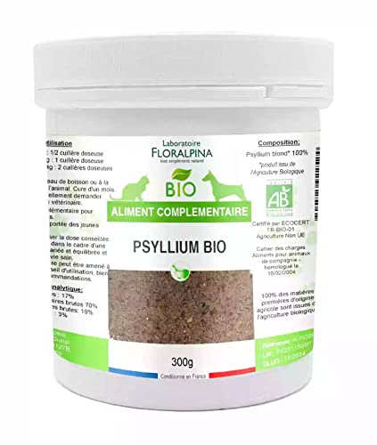 Laboratoire Floralpina - Psyllium Blond Bio 300g pour Chien et Chat Cover