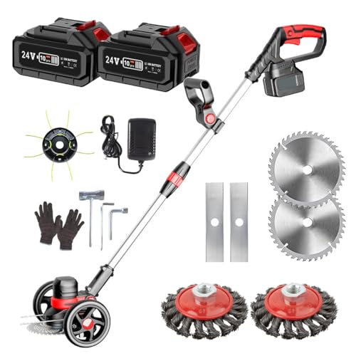 Akku Freischneider 2 Batterie 21V, Akku Rasentrimmer Mit Akku, Elektro Motorsense, Bürstenloser Motor, für Garden Trimmen (schwarz)