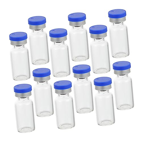KICHOUSE 50pcs Glass Vials Small Storage Bottles with Caps for Sample Vials 3ml Leakproof