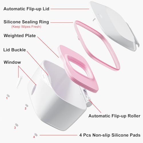 Boîte distributrice de lingettes roses rechargeables Seposeve - 5