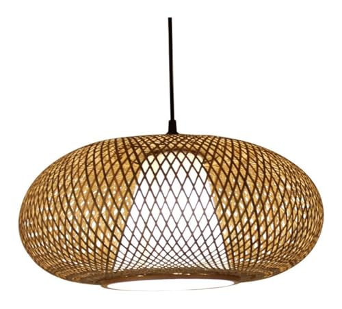 Restaurant Hollow Design Lampada a sospensione - Apparecchio di lampada a sospensione in stile cinese con cesto industriale di rattan, lampade a sospensione in bambù luci compatibili con soggiorno,