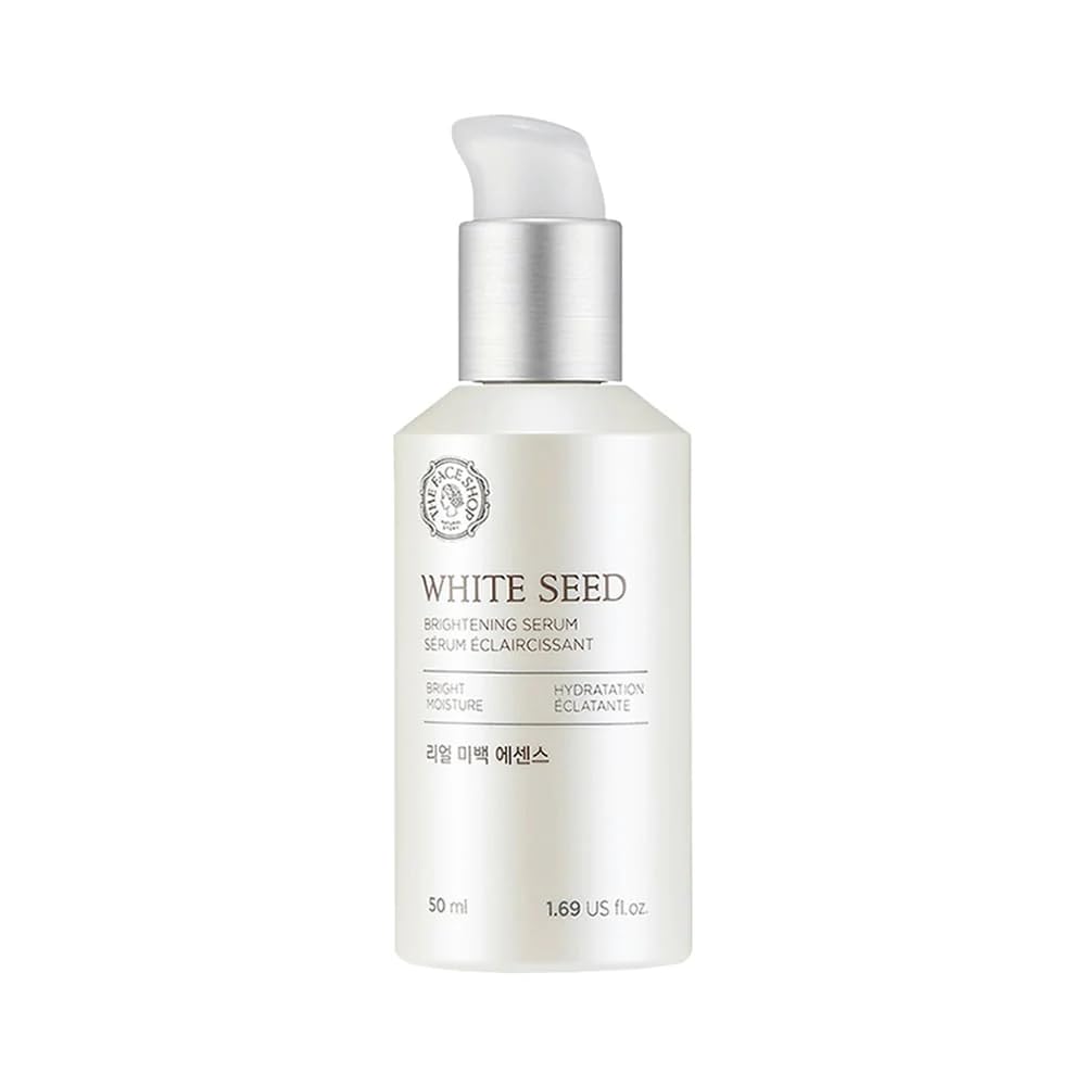 The Face Shop White Seed Brightening Face Serum with Niacinamide & Hyaluronic Acid | Face Serum For Dull Skin | Suitable for Normal, Oily, Dry, Combination Skin | Sulphate & Paraben Free, 50ml