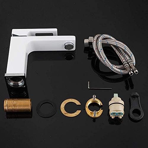 Robinet de lavabo laiton blanc anti-trace pour évier de bain cascade