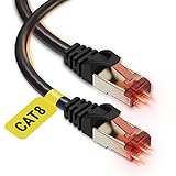Cat 8 Ethernet Cable 1.5ft (2Pack) - High Speed Cat8 Internet Wifi Cable 40 Gbps 2000 Mhz - RJ45...