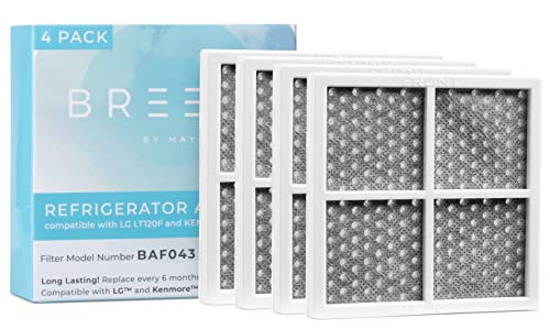 Breeze by MAYA LT120F Refrigerator Air Filter Replacement for LG, Compatible with Models: Kenmore Elite 9918, 795, & LG ADQ73214404, LMXS30776S, (2 Pack) - LG Air Filter by MAYA.