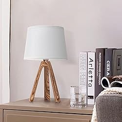 Lamparas Mesa De Noche Infantiles Aigostar - Lámparas de Mesita de Noche, Lámpara de Mesa E14, Pantalla de Tela, Lámpara Escritorio Diseño Clasico Vintage para Dormitorio, Estudio, L18 x H31cm