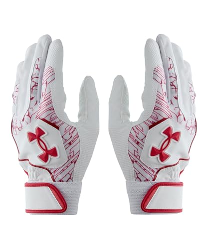 [�A���_�[�A�[�}�[] UA CLEAN UP BATTING GLOVES 6001310(101) �z���C�g ���b�h S
