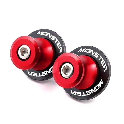 MOWOK Fit For MONSTER 695 696 796 797 821 Monster 821 1200 1200S 1200R Motorcycle Accessories M6 Swingarm Spool Slider Stand Screws (Red)