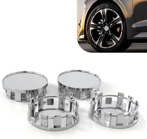 Fiknonk 4 PCS Wheel Center Caps, ABS Plastic Snap-in Hub Cap, Waterproof Scratch-Resistant Rim Cover Fit for wheels with diameters between 1.96 and 2.1 inches, Universal for Most Cars (Silver)
