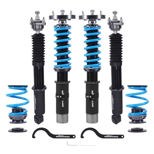 maXpeedingrods Coilover for BMW 3 Series E30 RWD 1982.11-1991.1, 24 Levels Damper Adjustable Coilovers Suspension Kit, Height Adjustable Shock Absorber Struts, T6 Upgraded Lowering Kits Blue