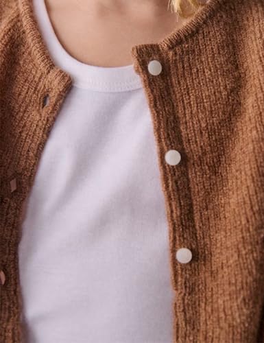Lviefent Girls Knit Cardigans Kids Casual Crew Neck Button Down Long Sleeve Sweater Jumper Layer Top3