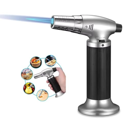 TAFAN™ Culinary Blow Torch, Adjustable Flame Chef Cooking Torch Lighter (Max 2500°F), Refillable Butane Torch with Safety Lock for Cooking, BBQ, Baking, Soldering & More (Assorted Color)