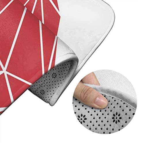 DIRYKILP Badematte + Konturmatte + Toilettendeckelbezug, Geometrische Diamant Herz 3 Stück Badematten Set, mit rutschfester Klebeunterseite – Bild 6