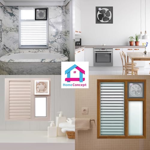 Image of HomeConcept Small Mosquito Net for Exhaust Fan and Bathroom Small Window - 120 GSM Pre-Stitched Ready-to-Use Fiberglass Mesh, Protection from Insect, Dust and Lizard, Washable (Black, 40cm x 60cm)