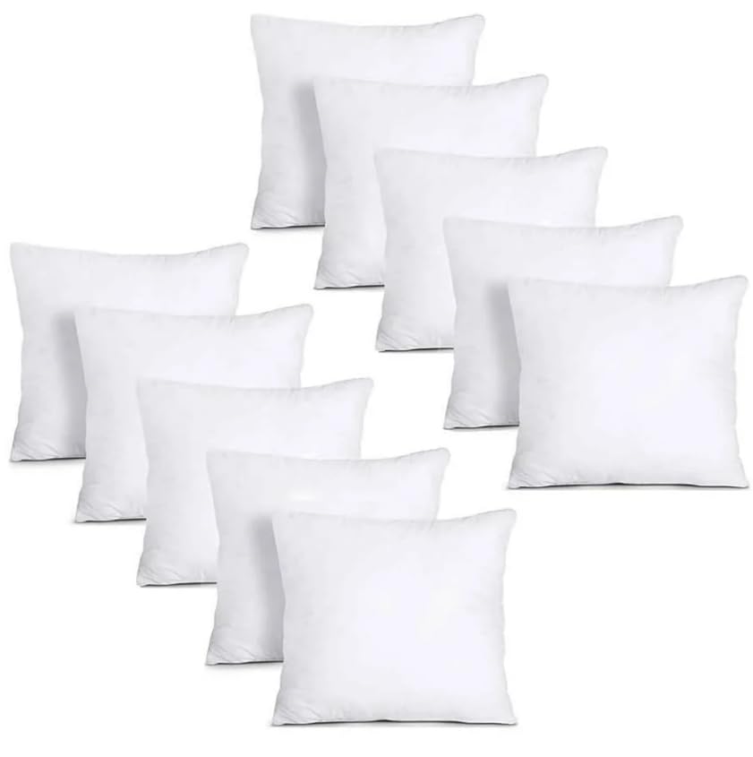 COTTON-WORLD 6 Pack Luxury Polyester Cushion Inserts 55cm (22" x 22”) Perfect Ultra Soft Filled Inner Pads Filler, Hypoallergenic White Square Throw Pillow Stuffer, Cushion inserts