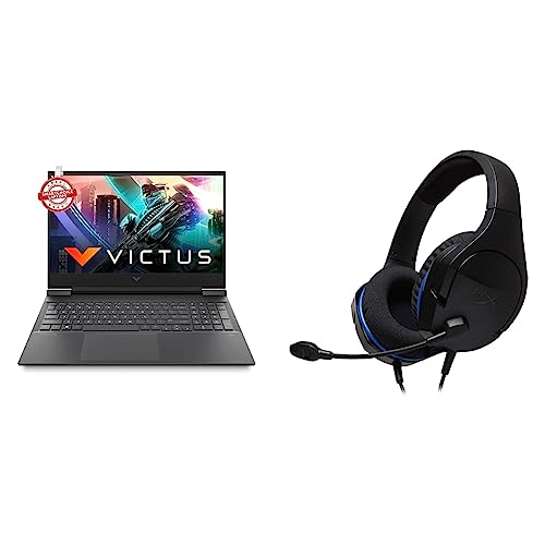 Image of HP Victus Gaming AMD Ryzen 7-5800H 16.1 inch(40.9 cm) FHD Gaming Laptop & HyperX Cloud Stinger Core - Gaming Headset (Black) for PS